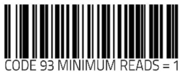 CODE 93 MINIMUM READS = 1