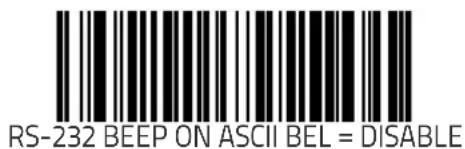 RS-232 BEEP ON ASCII BEL = DISABLE