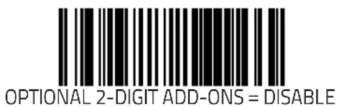 OPTIONAL 2-DIGIT ADD-ONS = DISABLE