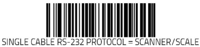 SINGLE CABLE RS-232 PROTOCOL = SCANNER/SCALE