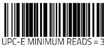 UPC-E MINIMUM READS = 3