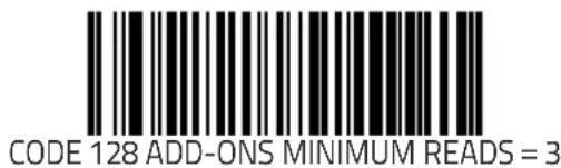 CODE 128 ADD-ONS MINIMUM READS = 3