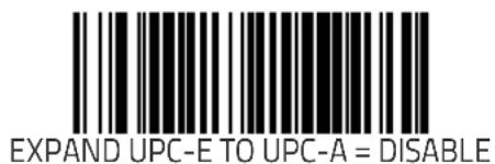 EXPAND UPC-E TO UPC-A = DISABLE