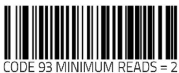 CODE 93 MINIMUM READS = 2