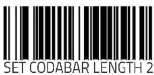 SET CODABAR LENGTH 2