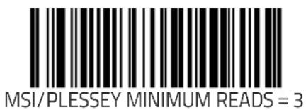 MSI/PLESSEY MINIMUM READS = 3