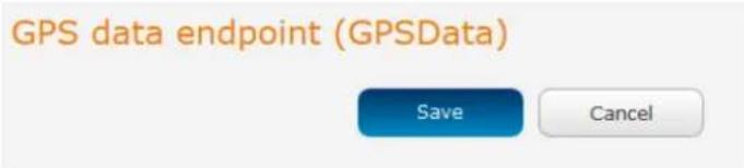 GPS data endpoint (GPSData) Save Cancel