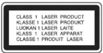 CLASS 1 LASER PRODUCT KLASSE 1 LASER PRODUKT LUOKAN 1 LASER LAITE KLASSE 1 LASER APPARAT CLASSE 1 PRODUIT LASER