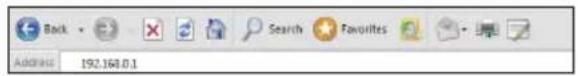Back Search Favorites Address 192.164.0.1