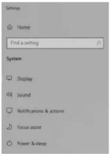 Settings Home Find a setting System Display Sound Notifications & actions Focus assist Power & sleep