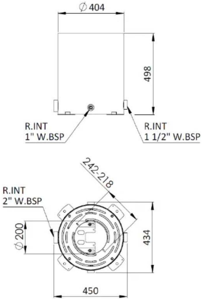 Ø 404 498 R.INT 1" W.BSP R.INT 1 1/2" W.BSP 242-218 R.INT 2" W.BSP Ø 200 434 450