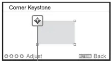 Corner Keystone Adjust RETURN Back