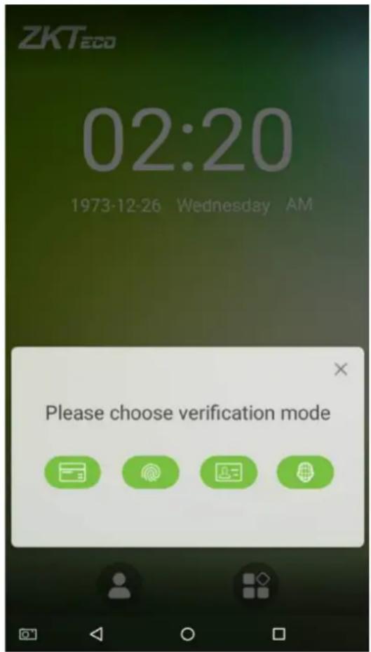 ZKTeco 02:20 1973-12-26 Wednesday AM Please choose verification mode