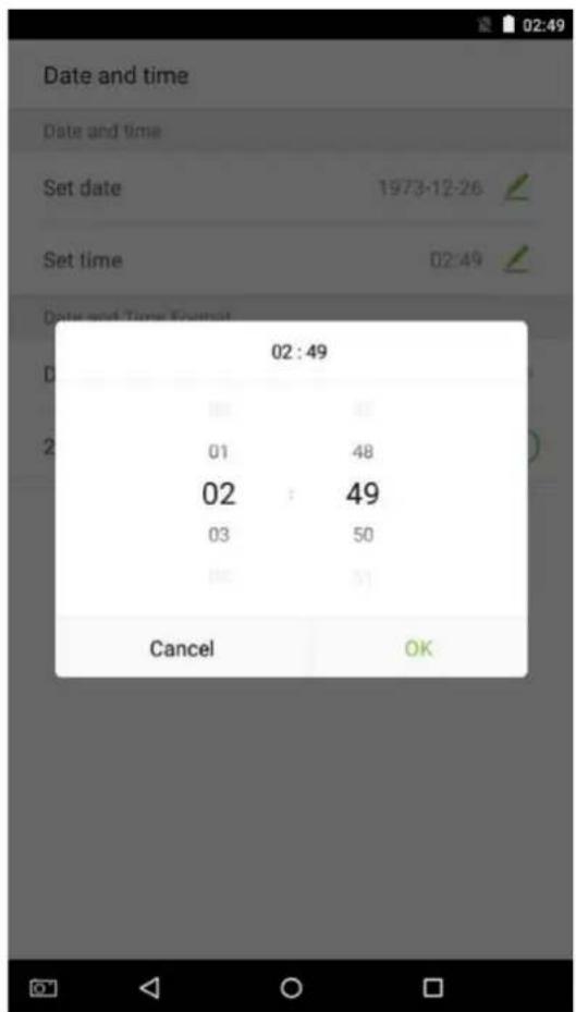 Date and time Date and time Set date 1973-12-26 Set time 02:49 Date and Time Calendar 02 : 49 01 48 02 49 03 50 Cancel OK