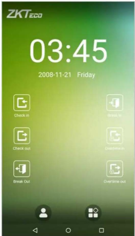 ZKTeco 03:45 2008-11-21 Friday Check in Break In Check out Overtime in Break Out Overtime out