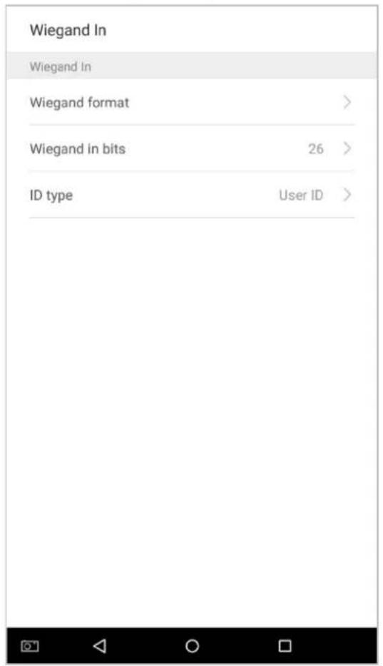 Wiegand In Wiegand in Wiegand format > Wiegand in bits 26 > ID type User ID >