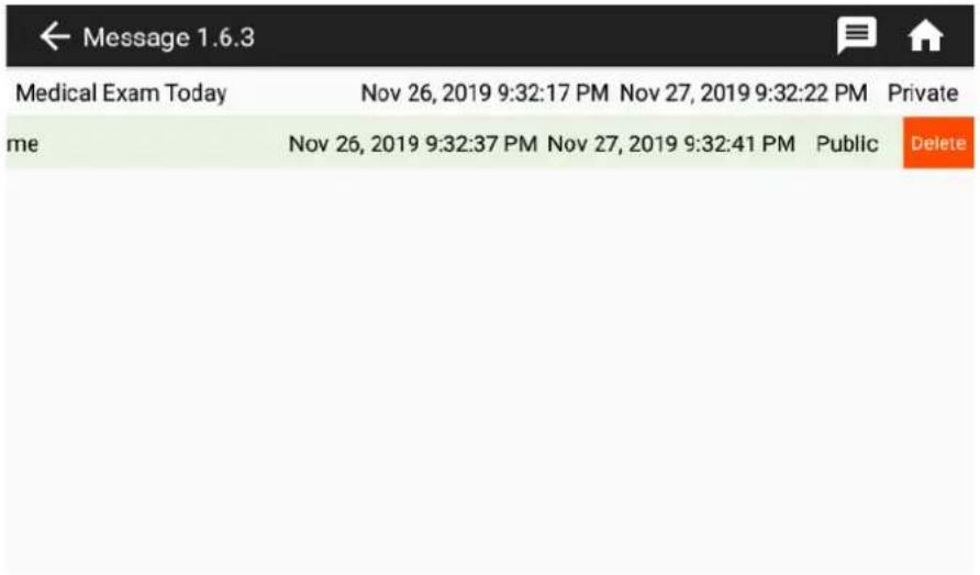 ← Message 1.6.3 Medical Exam Today Nov 26, 2019 9:32:17 PM Nov 27, 2019 9:32:22 PM Private me Nov 26, 2019 9:32:37 PM Nov 27, 2019 9:32:41 PM Public Delete