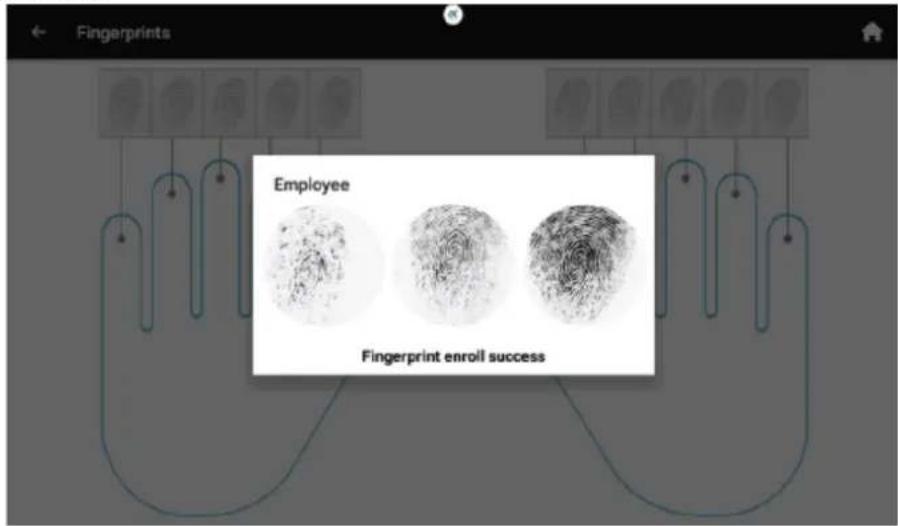 Fingerprints Employee Fingerprint enroll success