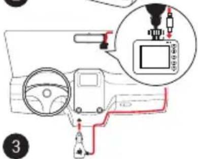 Diagram showing car interior with diagnostic device and close-up of sensor placement