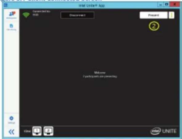 Intel Unity® App Connect Fixed Web 0.03 Disconnect Present 2 Welcome 2 participants are connecting Virtu Intel UNITE
