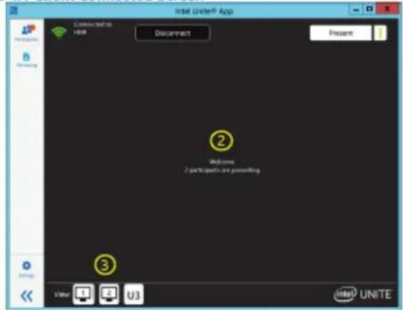 Intel Under® App Connect (Start) +808 Disconnect Presame 2 Welcome 2 participants are providing 3 VMU U3 UNITE
