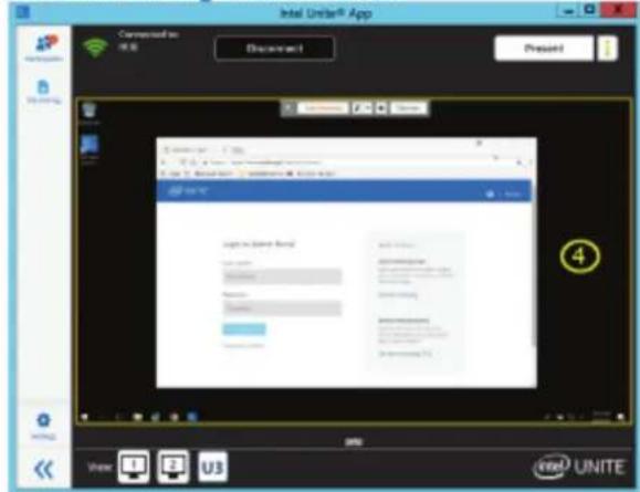 Intel UNITE App Communication 连接 Disconnect Present View U3 Intel UNITE