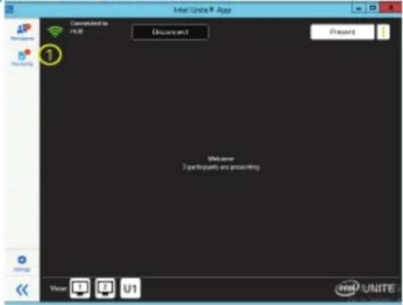 Intel Unity® App Connected to PARS Document? Present 1 Welcome ? participants are presenting. View U1 Intel UNITE