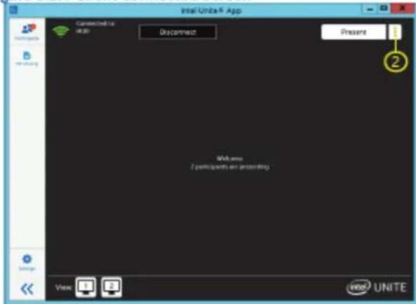 Intel Unity App Connected to 48.00 Disconnect Present 2 Web.exe 7 participants are proceeding View UNITE