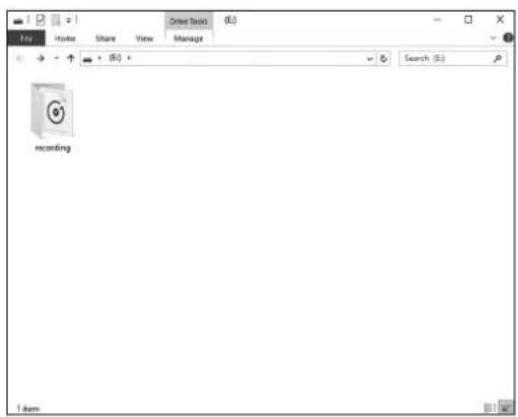 Home Share View Manage recording Search (E) 1 item