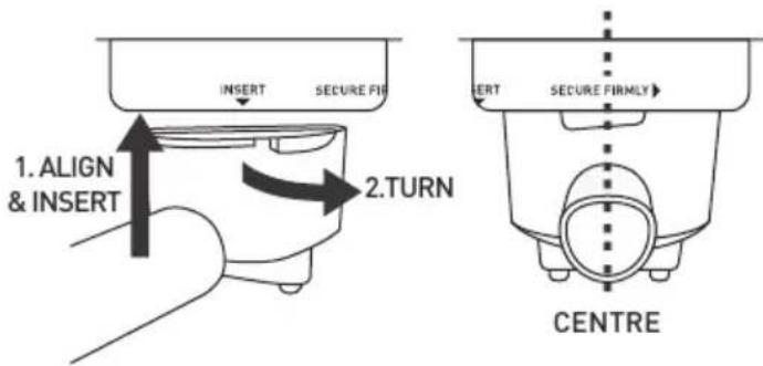 INSERT SECURE FIR 1. ALIGN & INSERT 2.TURN INSERT SECURE FIRMLY CENTRE