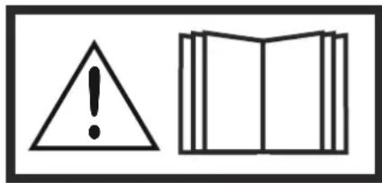 Warning symbol and open book icon with exclamation mark