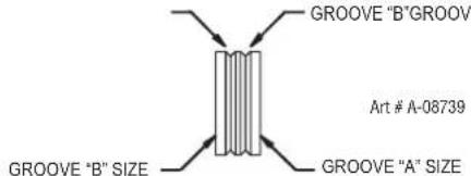 GROOVE "B"GROOV Art # A-08739 GROOVE "B" SIZE GROOVE "A" SIZE