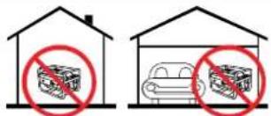 Diagram showing two scenarios of a car with a box inside, marked by red prohibition signs.