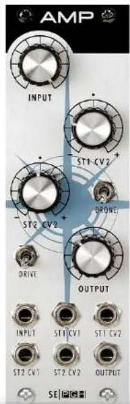 AMP INPUT ST1 CV2 DRONE ST2 CV2 DRIVE OUTPUT INPUT ST1 CV1 ST1 CV2 ST2 CV1 ST2 CV2 OUTPUT SE