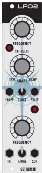 LFO2 FREQUENCY TRI-PULSE SAW SHAPE RAMP SHAPE RANGE PULSE FREQUENCY TRI RANGE SOR SE