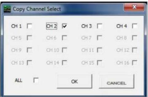 Copy Channel Select CH 1 CH 2 CH 3 CH 4 CH 5 CH 6 CH 7 CH 8 CH 9 CH 10 CH 11 CH 12 CH 13 CH 14 CH 15 CH 16 ALL OK CANCEL
