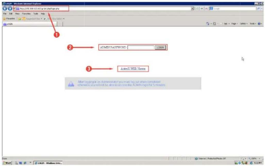 LOGN - Windows Internet Explorer http://190.169.123.63/usr.btu/s/zhvpsn/a File Edit View Favorites Tools Help Favorites Suspended Use - www.btu/sjy/ LOGN 1 2 ADMIN PASSWORD: LOGIN 3 After logging in the Administrator you must log out when completed otherwise you will not be able to access the ADMIN? begin for 5 minutes. After logging in the Administrator you must log out when completed otherwise you will not be able to access the ADMIN? begin for 5 minutes.