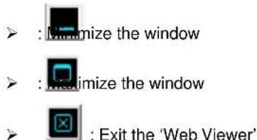 : Minimize the window : Maximize the window : Exit the 'Web Viewer'