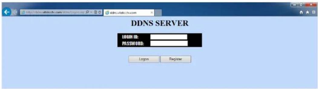 DDNS SERVER LOGIN ID: PASSWORD: Login Register