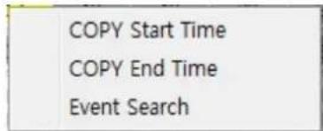 COPY Start Time COPY End Time Event Search