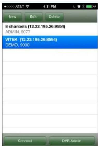 8 chanbels (12.22.195.26:9554) ADMIN, 9077 VITEK (12.22.195.26:8554) DEMO, 9000