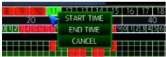 START TIME END TIME CANCEL