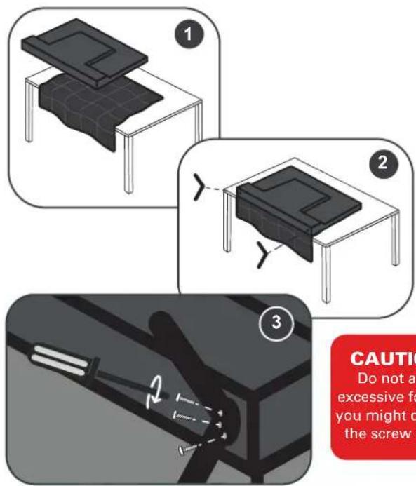 1 2 3 CAUTIC Do not a excessive fo you might o the screw