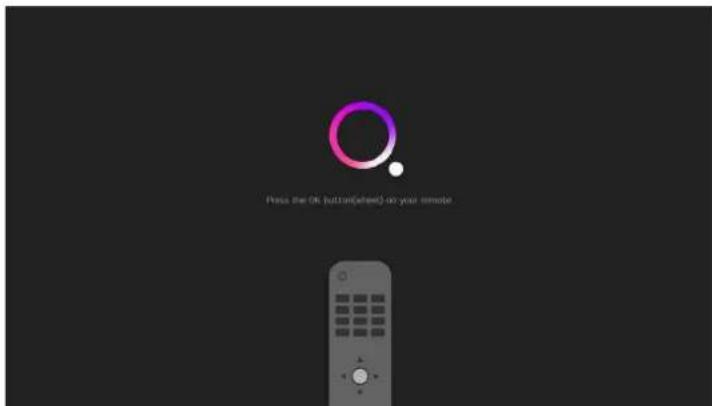 Press the OK button(heel) on your remote