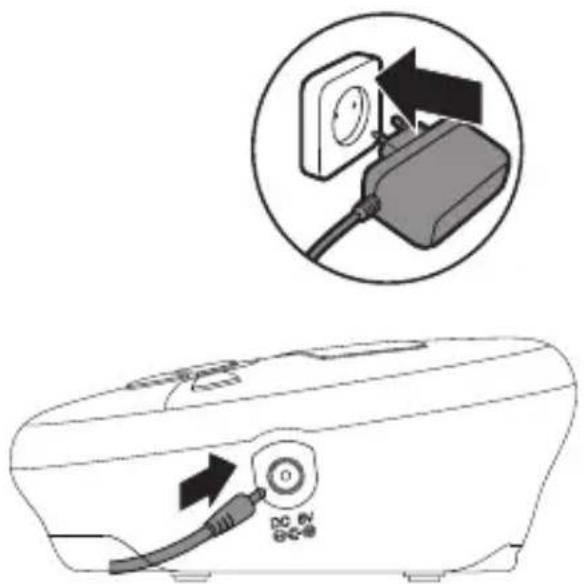 Diagram showing a device with a plug inserted into a socket, and its internal component being connected to a power outlet.