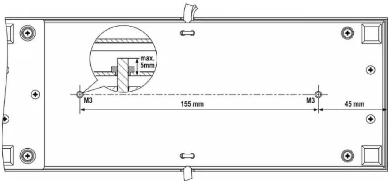 max. 5mm M3 155 mm M3 45 mm