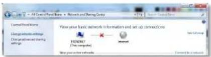 All Control Panel Name - Network and Sharing Center Loaded Connections Change settings settings Change Advanced Sharing settings View your basic network information and set up connections HUMAN (此计算机) Internet Show your other networks Connect to a network