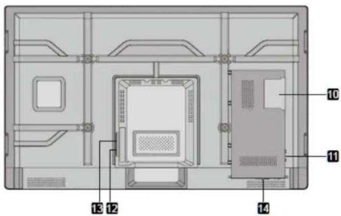 Technical diagram of a computer case with numbered components labeled 10, 11, 12, and 13.