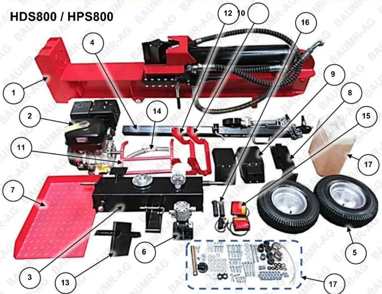 HDS800 / HPS800 1 2 4 11 7 3 13 6 5 17 15 8 9 16 12 10 14