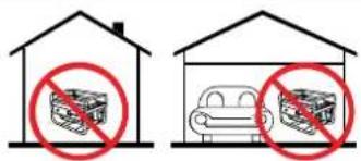 Diagram showing two house-shaped containers with no symbols inside, indicating no parking or storage restrictions.